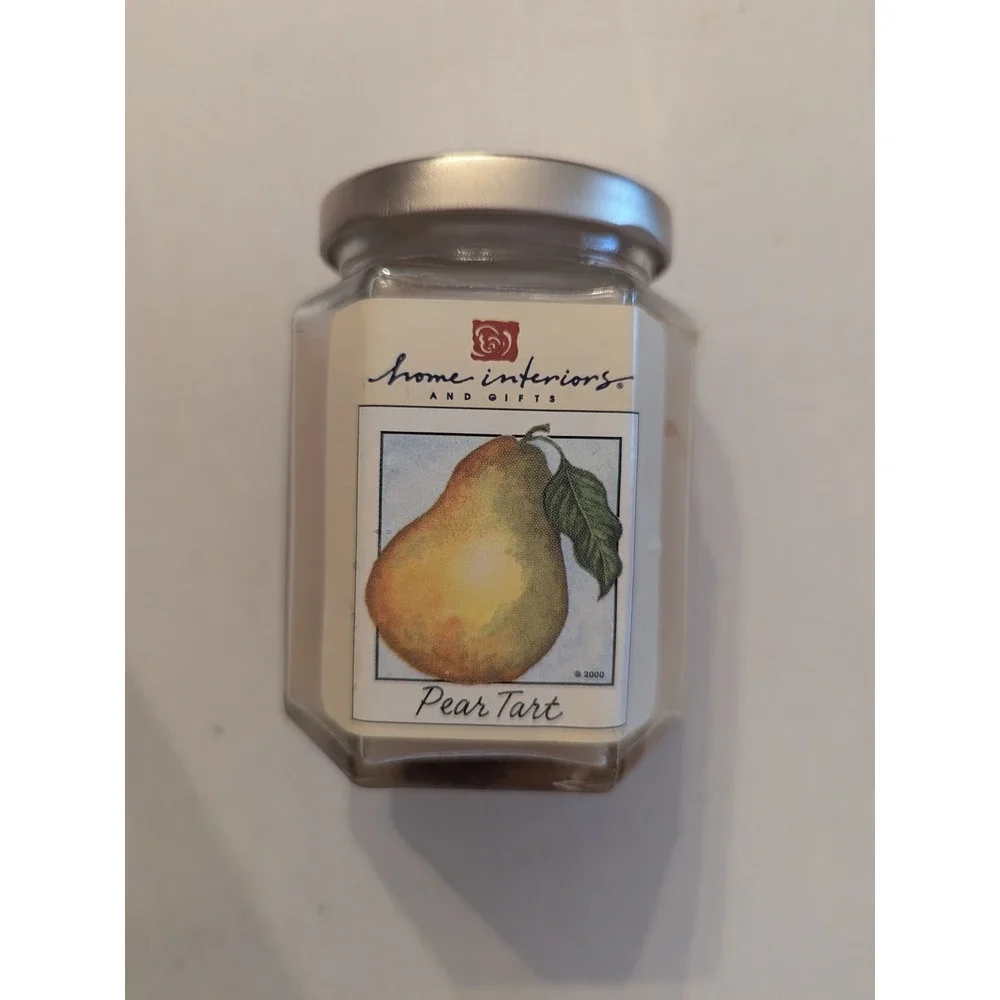 Vintage Home Interiors & Gifts Pear Tart Scented Candle in Jar‎ Home Decor NOS